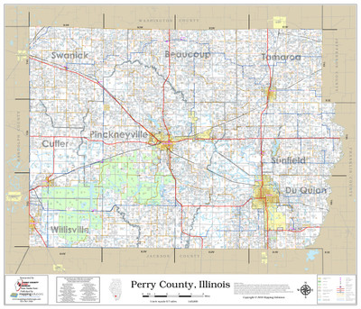 Perry County Illinois 2023 Wall Map