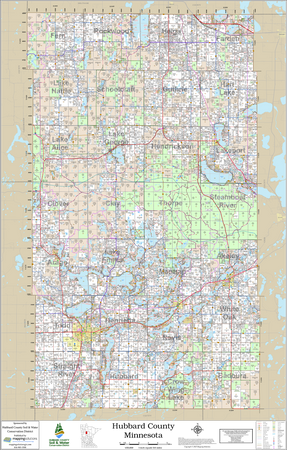 Hubbard County Minnesota 2025 Wall Map