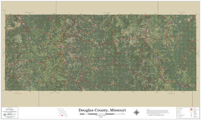 Douglas County Missouri 2022 Aerial Wall Map