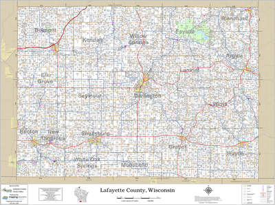 Lafayette County Wisconsin 2025 Wall Map