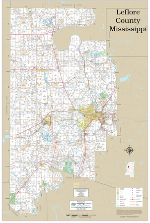 Leflore County Mississippi 2026 Wall Map