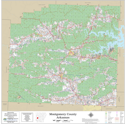 Montgomery County Arkansas 2026 Wall Map