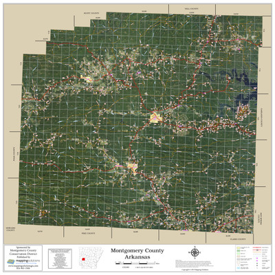 Montgomery County Arkansas 2023 Aerial Wall Map