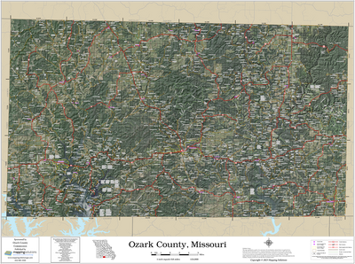 Ozark County Missouri 2026 Aerial Wall Map