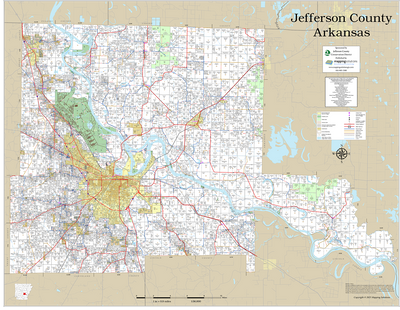Jefferson County Arkansas 2025 Wall Map