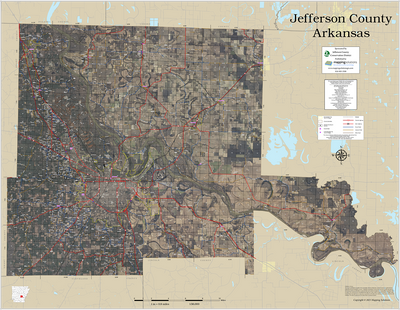 Jefferson County Arkansas 2025 Aerial Wall Map