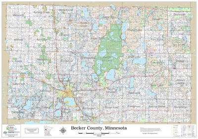 Becker County Minnesota 2027 Wall Map