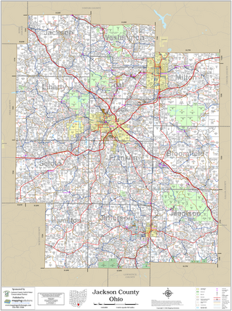 Jackson County Ohio 2026 Wall Map