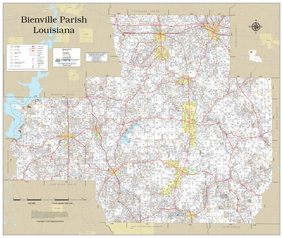 Bienville Parish Louisiana 2026 Wall Map