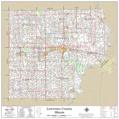Lawrence County Illinois 2020 Wall Map