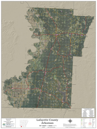 Lafayette County Arkansas 2024 Aerial Wall Map