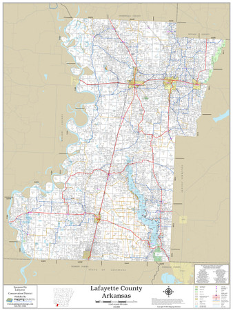 Lafayette County Arkansas 2024 Wall Map
