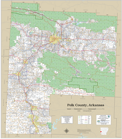 Polk County Arkansas 2026 Wall Map