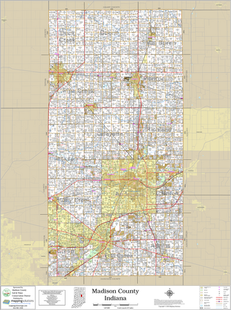 Madison County Indiana 2026 Wall Map
