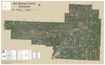 Hot Spring County Arkansas 2023 Aerial Wall Map