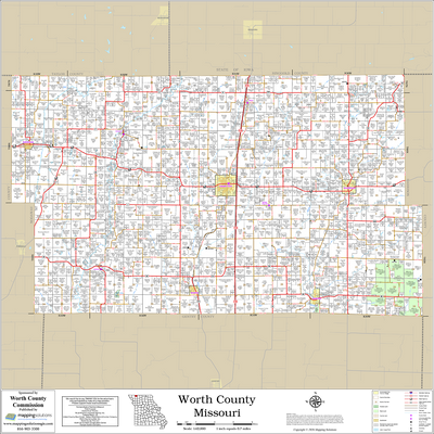 Worth County Missouri 2026 Wall Map