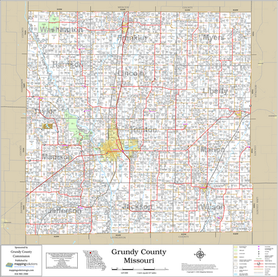 Grundy County Missouri 2026 Wall Map