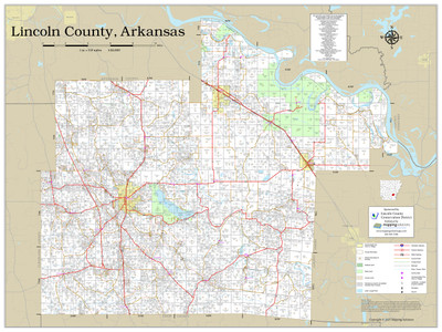 Lincoln County Arkansas 2023 Wall Map