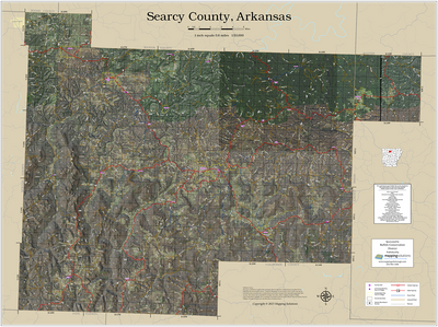 Searcy County Arkansas 2026 Aerial Wall Map