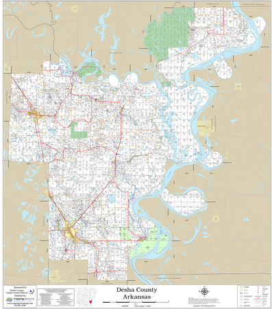 Desha County Arkansas 2026 Wall Map