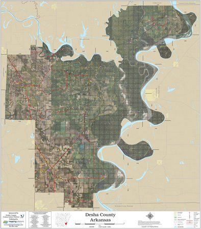 Desha County Arkansas 2026 Aerial Wall Map