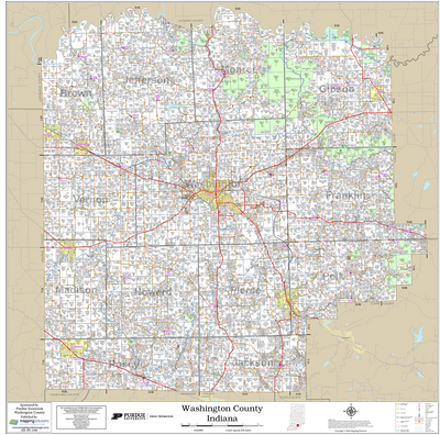 Washington County Indiana 2026 Wall Map