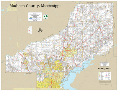 Madison County Mississippi 2025 Wall Map