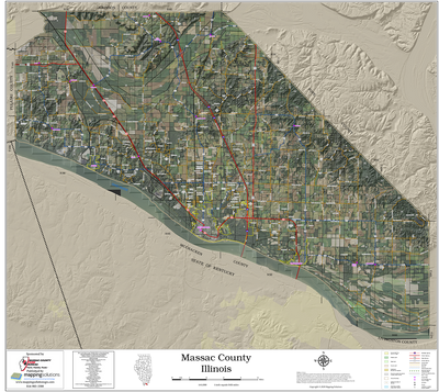 Massac County Illinois 2026 Aerial Wall Map