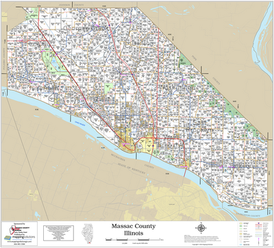 Massac County Illinois 2026 Wall Map