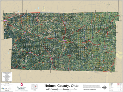 Holmes County Ohio 2026 Aerial Wall Map