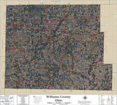 Williams County Ohio 2025 Aerial Wall Map Williams County Ohio 2025 Aerial Wall Map