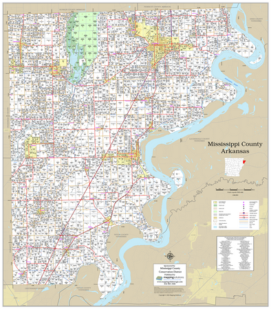 Mississippi County Arkansas 2026 Wall Map