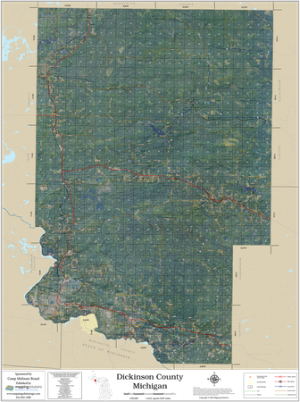 Dickinson County Michigan 2027 Aerial Wall Map