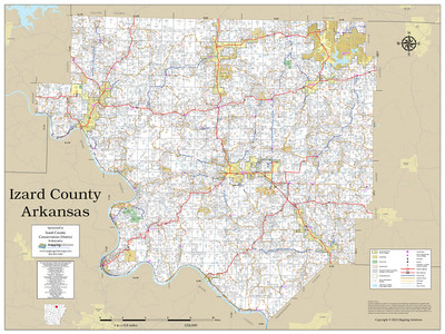 Izard County Arkansas 2024 Wall Map