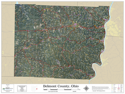 Belmont County Ohio 2026 Aerial Wall Map