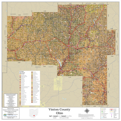 Vinton County Ohio 2021 Soils Wall Map