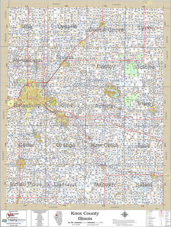 Knox County Illinois 2026 Wall Map Knox County Illinois 2026 Wall Map