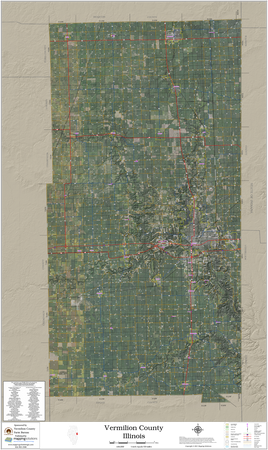 Vermilion County Illinois 2026 Aerial Wall Map