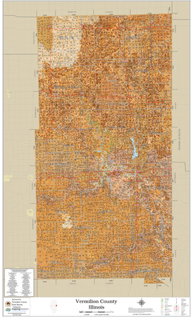 Vermilion County Illinois 2026 Soils Wall Map