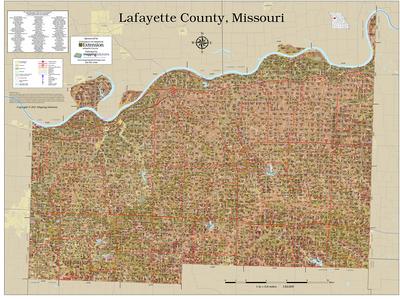 Lafayette County Missouri 2026 Soils Wall Map