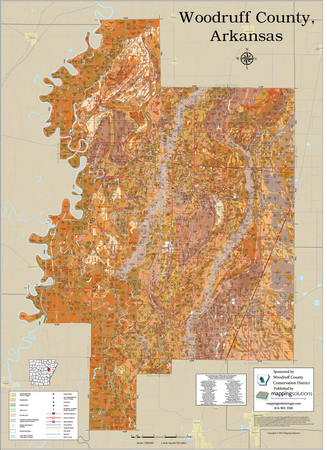 Woodruff County Arkansas 2024 Soils Wall Map