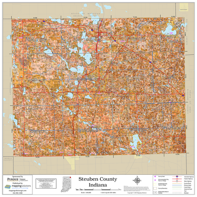 Steuben County Indiana 2026 Soils Wall Map