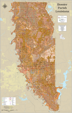Bossier Parish Louisiana 2025 Soils Wall Map