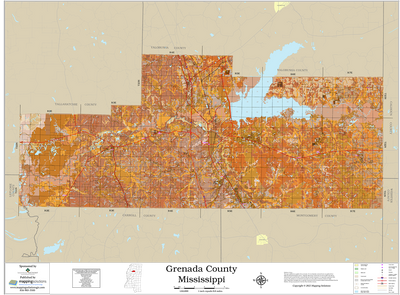 Grenada County Mississippi 2026 Soils Wall Map