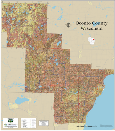Oconto County Wisconsin 2026 Soils Wall Map