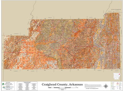 Craighead County Arkansas 2025 Soils Wall Map