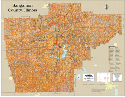 Sangamon County Illinois 2026 Soils Wall Map