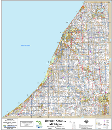 Berrien  County Michigan 2026 Wall Map
