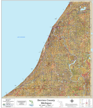 Berrien County Michigan 2026 Soils Wall Map