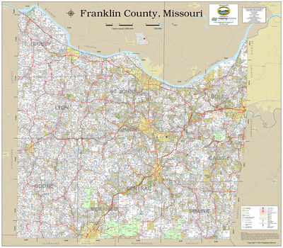 Franklin County Missouri 2025 Wall Map